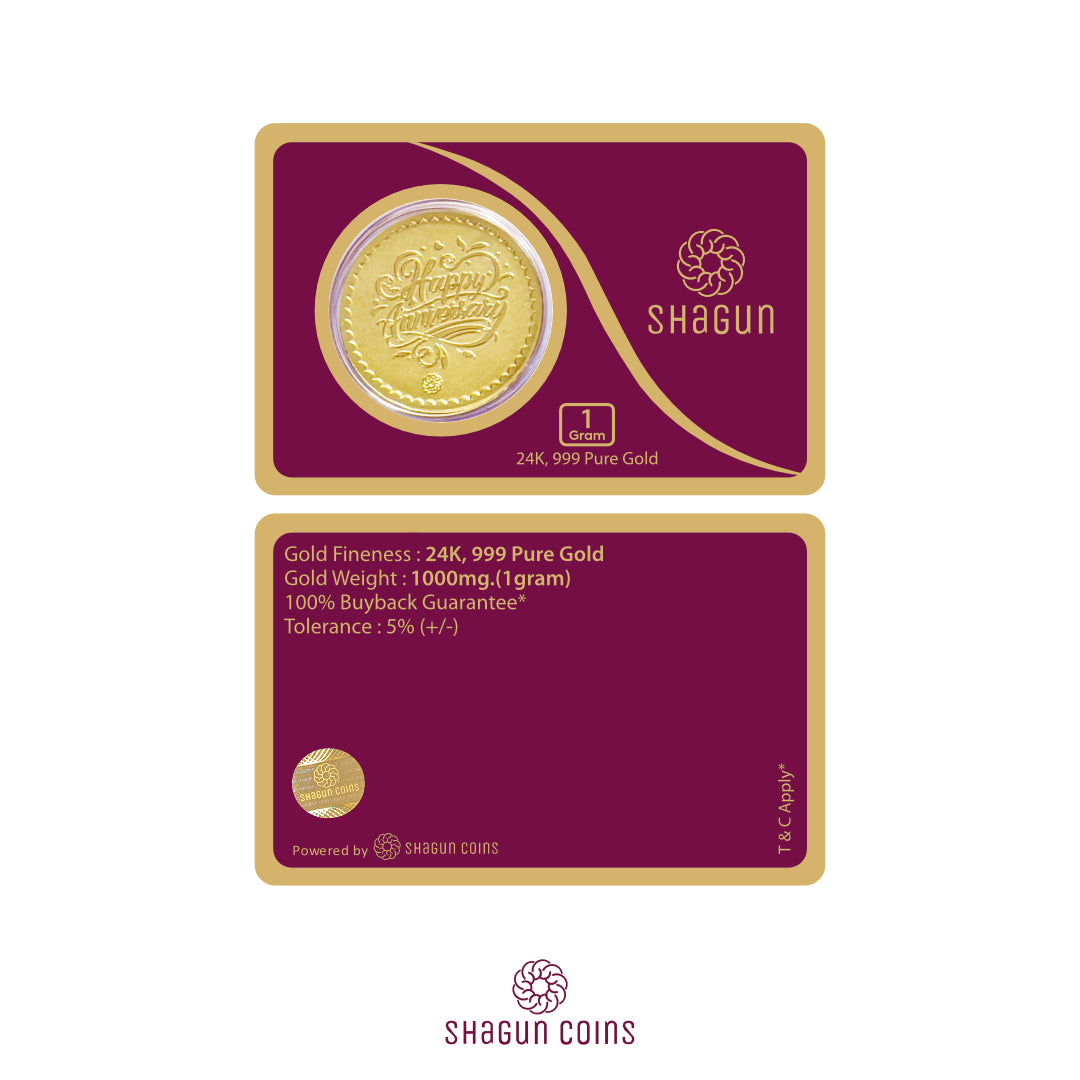 1 Gram Gold Coin - Anniversary