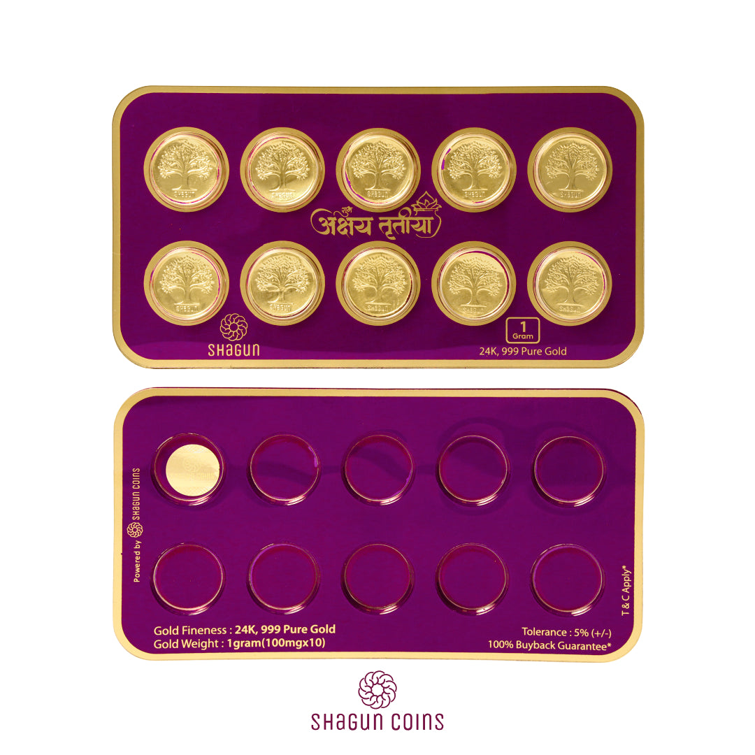 1 Gram Gold Coin set ( 100 mg x 10 pcs. )