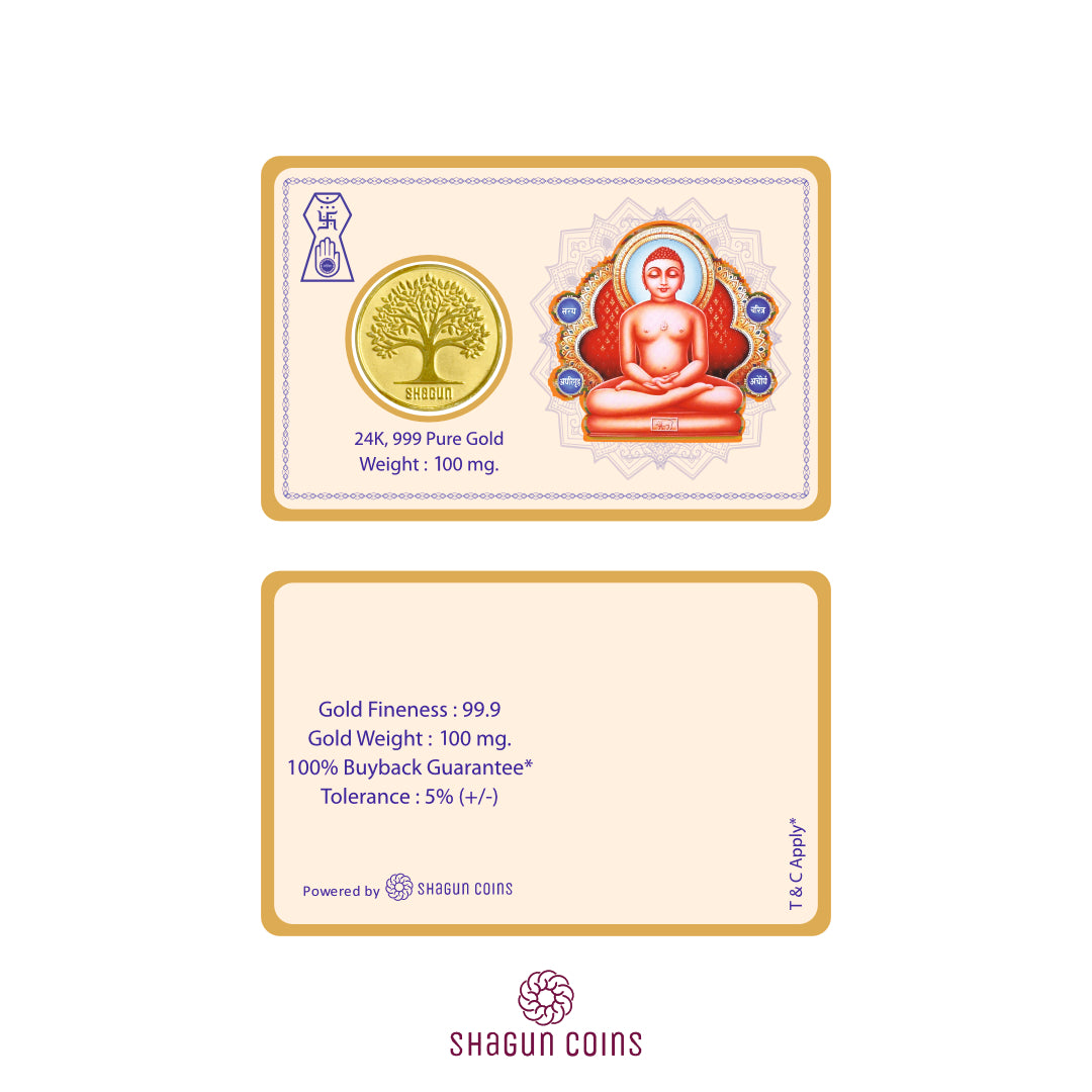 100mg Gold Coin - Mahavir Ji