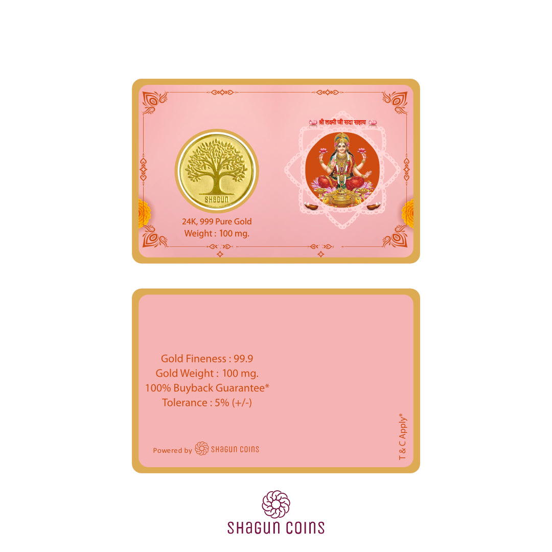 100mg Gold Coin - Laxmi Ji